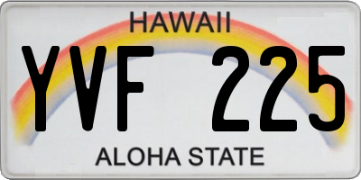 HI license plate YVF225