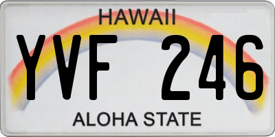 HI license plate YVF246