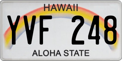 HI license plate YVF248