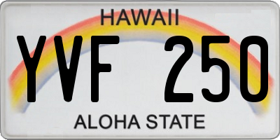 HI license plate YVF250