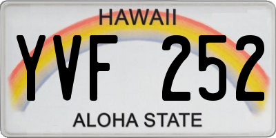 HI license plate YVF252