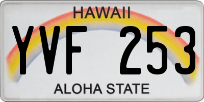 HI license plate YVF253
