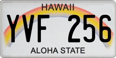HI license plate YVF256