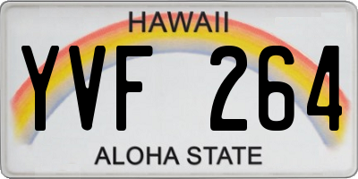 HI license plate YVF264