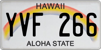 HI license plate YVF266
