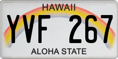HI license plate YVF267