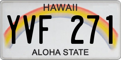 HI license plate YVF271