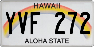 HI license plate YVF272