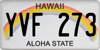 HI license plate YVF273