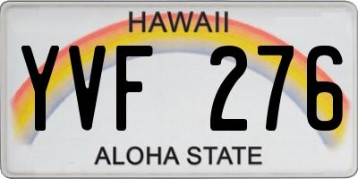 HI license plate YVF276