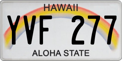 HI license plate YVF277