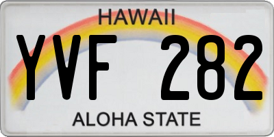 HI license plate YVF282
