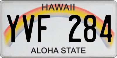 HI license plate YVF284