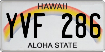 HI license plate YVF286