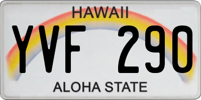 HI license plate YVF290