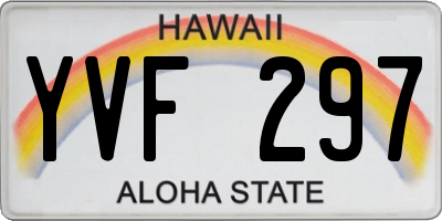 HI license plate YVF297