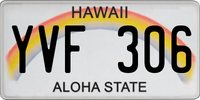 HI license plate YVF306