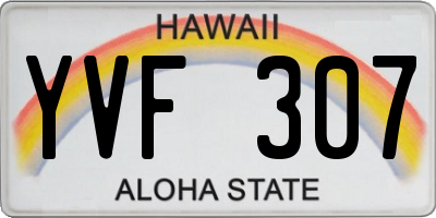 HI license plate YVF307