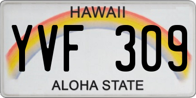 HI license plate YVF309