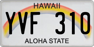 HI license plate YVF310