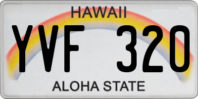 HI license plate YVF320