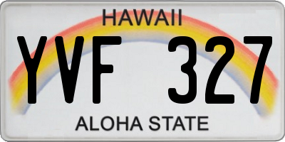 HI license plate YVF327