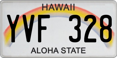 HI license plate YVF328