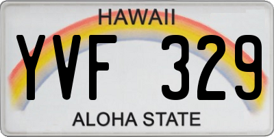 HI license plate YVF329