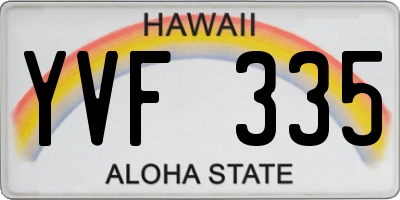 HI license plate YVF335