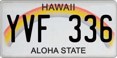 HI license plate YVF336