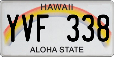 HI license plate YVF338