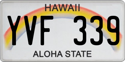 HI license plate YVF339