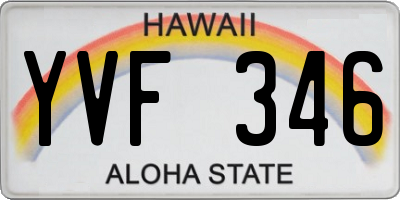HI license plate YVF346
