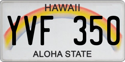 HI license plate YVF350
