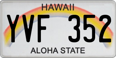 HI license plate YVF352