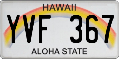 HI license plate YVF367