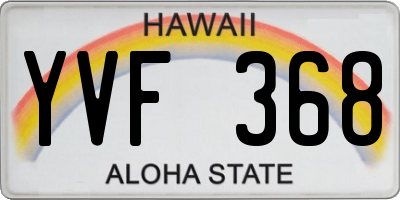 HI license plate YVF368
