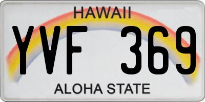 HI license plate YVF369