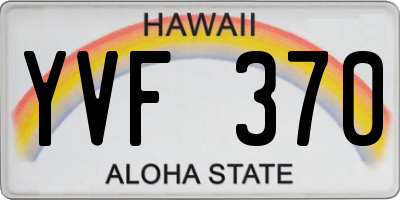 HI license plate YVF370