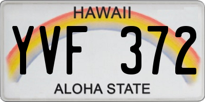 HI license plate YVF372