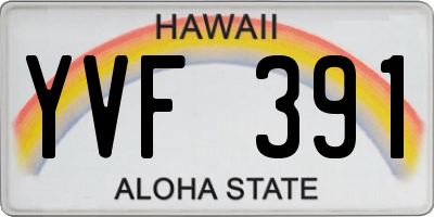 HI license plate YVF391