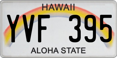 HI license plate YVF395