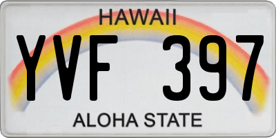 HI license plate YVF397