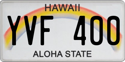 HI license plate YVF400