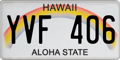 HI license plate YVF406