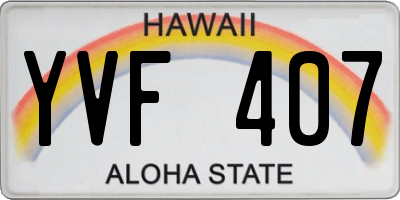HI license plate YVF407