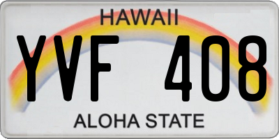 HI license plate YVF408