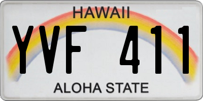 HI license plate YVF411