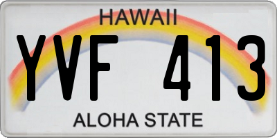 HI license plate YVF413