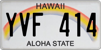 HI license plate YVF414